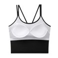 thumbnail image 2 of Yuyuzo Womens Tank Tops Sleeveless Spaghetti Strap Padded Sports Bra Square Neck Workout Basic Crop Tops, 2 of 3