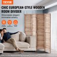 thumbnail image 2 of VEVOR Wood Room Divider Wooden Privacy Screen 4 Panel Room Separation Divider, 2 of 9