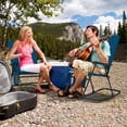 thumbnail image 4 of Costway Oversized Folding Rocking Chair w/ Metal Frame Armrests Side Pocket for Backyard, 4 of 10