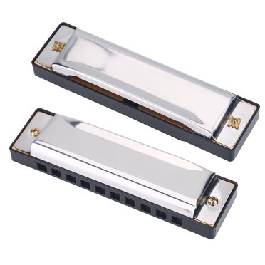 Greensen Harmonica Métallique 10 Trous Jouet pour Enfants Blue Rock Jazz Folk Harmonicas Argent, Jazz Harmonica, Folk Harmonica