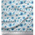 thumbnail image 1 of Soimoi Moss Georgette Fabric Leaves & Cosmos Floral Decor Fabric Printed Yard 42 Inch Wide, 1 of 3