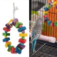 thumbnail image 4 of Wooden Bird Swing Perch, Colorful Attractive Comfortable Safe Natural Bird Wooden Blocks Swing  For Parrots For Birds, 4 of 8