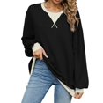 thumbnail image 1 of Womens Long Sleeve T Shirts Black XL, 1 of 8