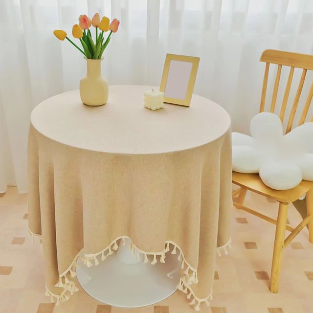 RYRDWP Nappes 60 % Coton, 40 % Lin avec Franges pour Petites Tables, Nappe Carrée en Lin 55 X 55 Pouces pour Mariage, Fête, Intérieur, Extérieur, Lavable à la Machine