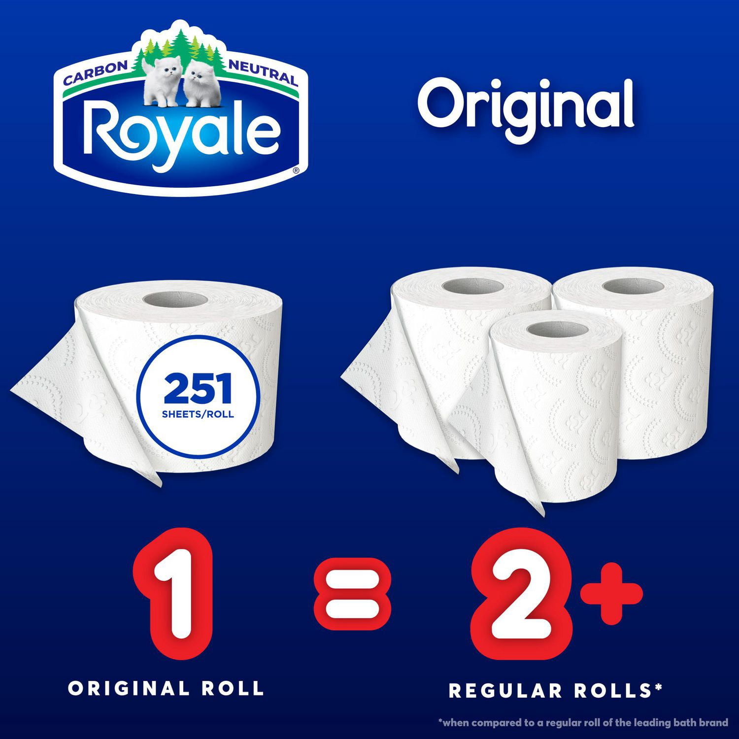Royale Everyday Comfort, 2 Ply Toilet Paper, 30 Equal 62 Bathroom Tissue Rolls