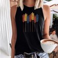thumbnail image 2 of EQWLJWE Camisoles pour Femmes Camisoles Femmes Mode Tendance Femmes Imprimé Col Rond Sans Manches Chandails à Blocs Tunique T-Shirt Hauts, 2 of 4
