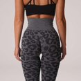 thumbnail image 2 of Kcodviy Popular Snowflake Color Leopard Yoga Pants with Ruched Butt Print Cropped Pants Leopard High Waist Yoga Pants Print Jacquard Seamless Animal Womens Tall Yoga Pants Print Yoga Pants, 2 of 6