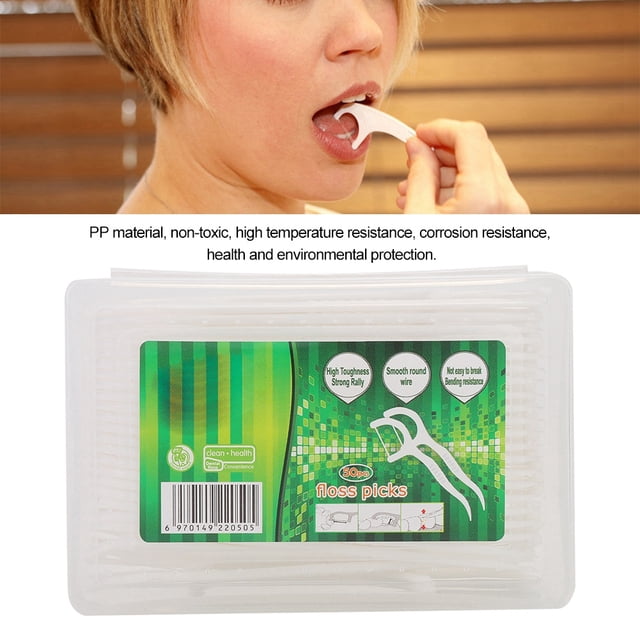 Fosa Disposable Toothpick,50pcs Dental Floss Disposable Toothpick Tooth Cleaning Oral Hygiene Care Tool