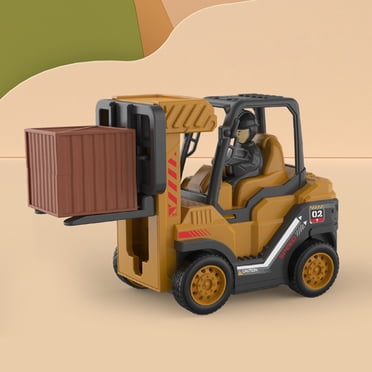 Véhicule Jouet pour Enfants Chariot Élévateur, Véhicule Pousse-Grue, Appuyer pour Déplacer, Accessoires Amovibles, Matériau Plastique Sécuritaire, Améliore les Habiletés, Convient aux Garçons et Filles de 3+, Cadeau de Maternelle