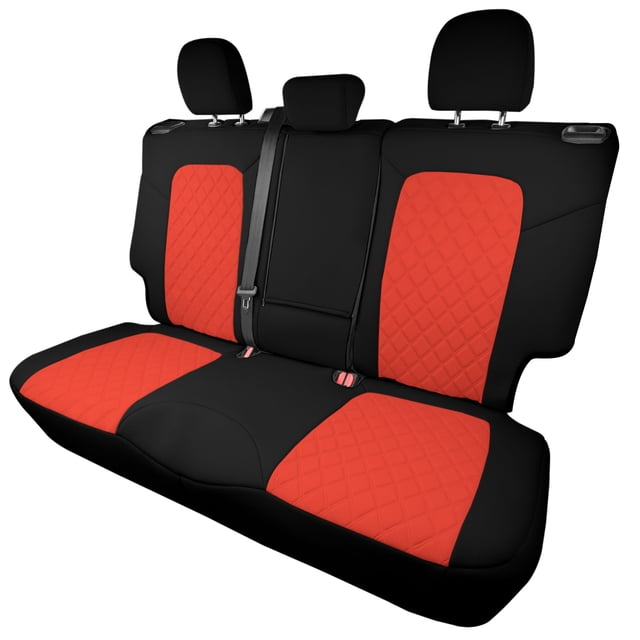 For 2021-2024 Ford Bronco Sport FH Group Neoprene Custom Fit Seat Covers Water Resistant Red - Rear Set
