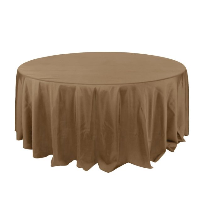 LNGOOR 108” Wholesale Round Tablecloth Polyester Round Table Linens For Wedding Party Banquet Restaurant - WHITE