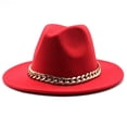 thumbnail image 1 of MesaSe Hat Big Chain Wide Brim Autumn Winter Sun Protection All Match Felt Cap for Daily Wear, 1 of 10