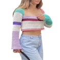 thumbnail image 1 of Pull Court pour Femmes Haut Ajouré Y2k/E Pull-Over Mode Urbaine pour Filles, 1 of 6