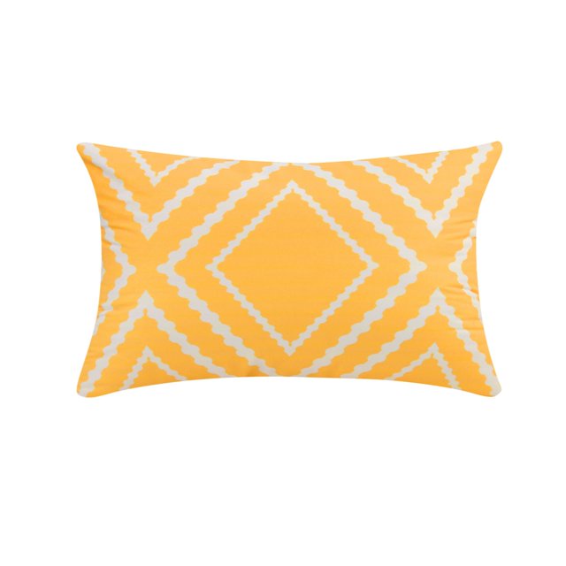 VogueV Housse d'Oreiller Imperméable 30x50cm - Protège-Coussin d'Extérieur Réversible Jaune