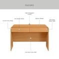 thumbnail image 2 of Better Homes & Gardens Juliet Curved Desk with Storage, Light Honey Finish, 2 of 13