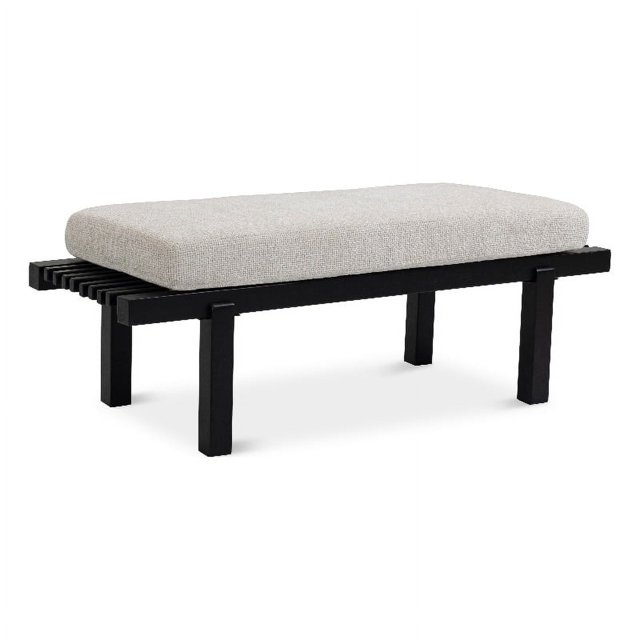 Meridian Furniture Naya Cream Chennile Fabric Bench