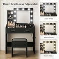 thumbnail image 4 of Ourlova Vanity Desk with Mirror & Lights, Makeup Vanity with Power Outlet, 3 Lighting Modes, 2 Drawers, 4 of 8