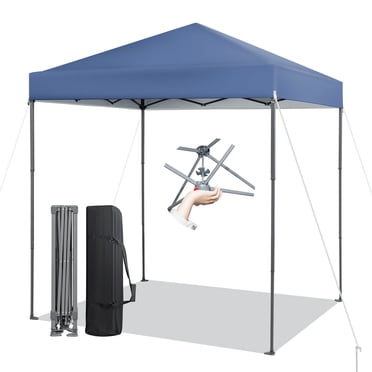 Gymax Patio 6.6 x 6.6ft Outdoor Pop-up Canopy Tent UPF 50+ Portable Sun Shelter Blue