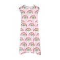 thumbnail image 4 of PMVFHDE Robe Florale Printemps Été pour Filles / Col Rond Sans Manches Tenue Décontractée / Tenue Légère pour Fête pour Tout-Petits à Préadolescents Rose,7-8, 4 of 5