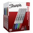 thumbnail image 1 of Marqueurs permanents Sharpie, pointe fine, couleurs assorties, 36 unités, 1 of 11