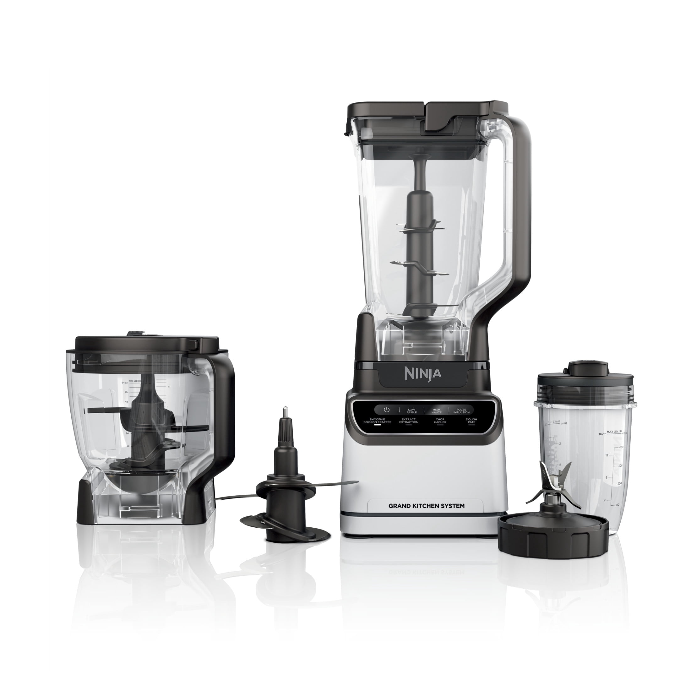 Système de cuisine Ninja Grand Mélangeur, Boisson frappée, Hachage, Pâte, 4 programmes préréglés, 3 vitesses, 1200 W, 72 oz (2,1 L), KS500C blanc