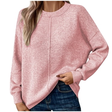 Timegard Womens Sweaters Crewneck Long Sleeve Knit Pullover Fall Winter Casual Loose Solid Color Tops