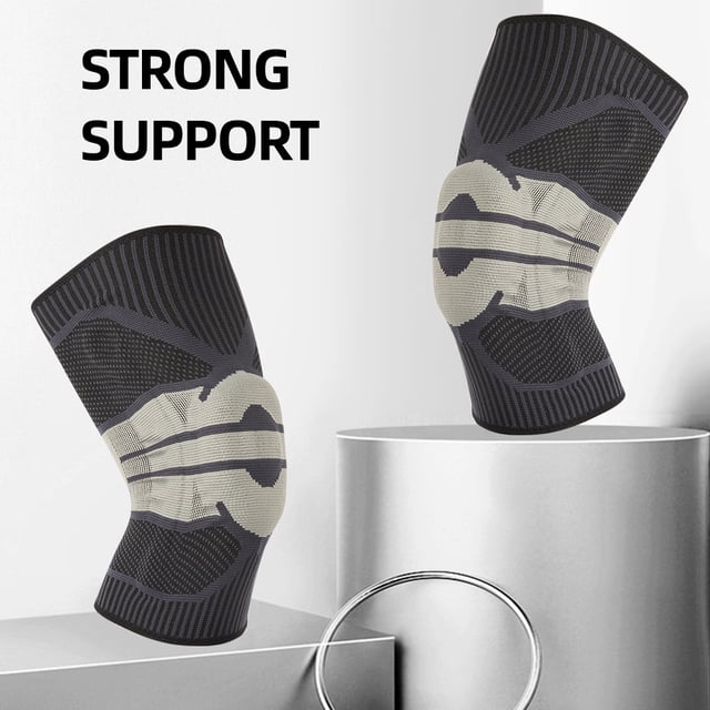 2pcs Ultra Knee Compression Sleeve - Professional Knee Brace Elastic Knee Wraps Patella Stabilizer with Silicone Gel Spring Support Knee Support Non-slip for Men Women