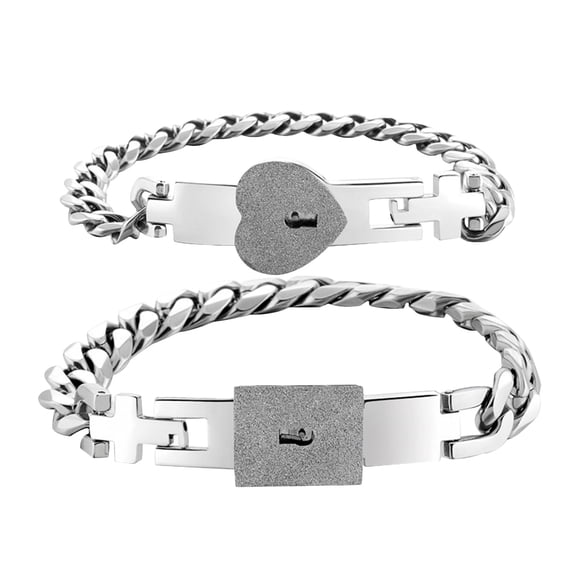 Chmadoxn Tools&Home Improvement Stainless Steel Couple Bracelet With Lock Steel Bracelet Bracelet Bracelet