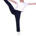 thumbnail image 2 of Women‘s Elastic Pants Solid Color High Waist Flared Trousers With Pockets For Dating Office Business, 2 of 4