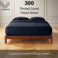 thumbnail image 2 of 24" Extra Deep Pockets Fitted Sheet Only - Queen Size, Navy Blue Color 300-Thread-Count Egyptian Cotton 1-PC Bottom Fitted Sheet, 2 of 7
