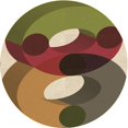 thumbnail image 1 of Ahgly Company Tapis de Zone Rond d'Intérieur Lavable à la Machine, Transitionnel, Feuille d'Automne, Brun Vert, 5 Pieds Rond, 1 of 7