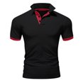 thumbnail image 3 of BOBOGOJP Polo pour Homme à Manches Courtes Imprimé Performance Évacuant l'Humidité Polo (Argent,6TG), 3 of 4