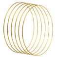 thumbnail image 1 of Unique Bargains Bagues Attrape-Rêves de 8 Pouces, 6 Pcs Anneau Anneau Rond en Métal Macramé Couronne Floral, Or, 1 of 6