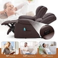 thumbnail image 4 of YODOLLA 2 Seat Leather Recliner Sofa with Massage Heated Function, Home Theatre Seating Massage Reclining Loveseat Chair in Brown, 4 of 8