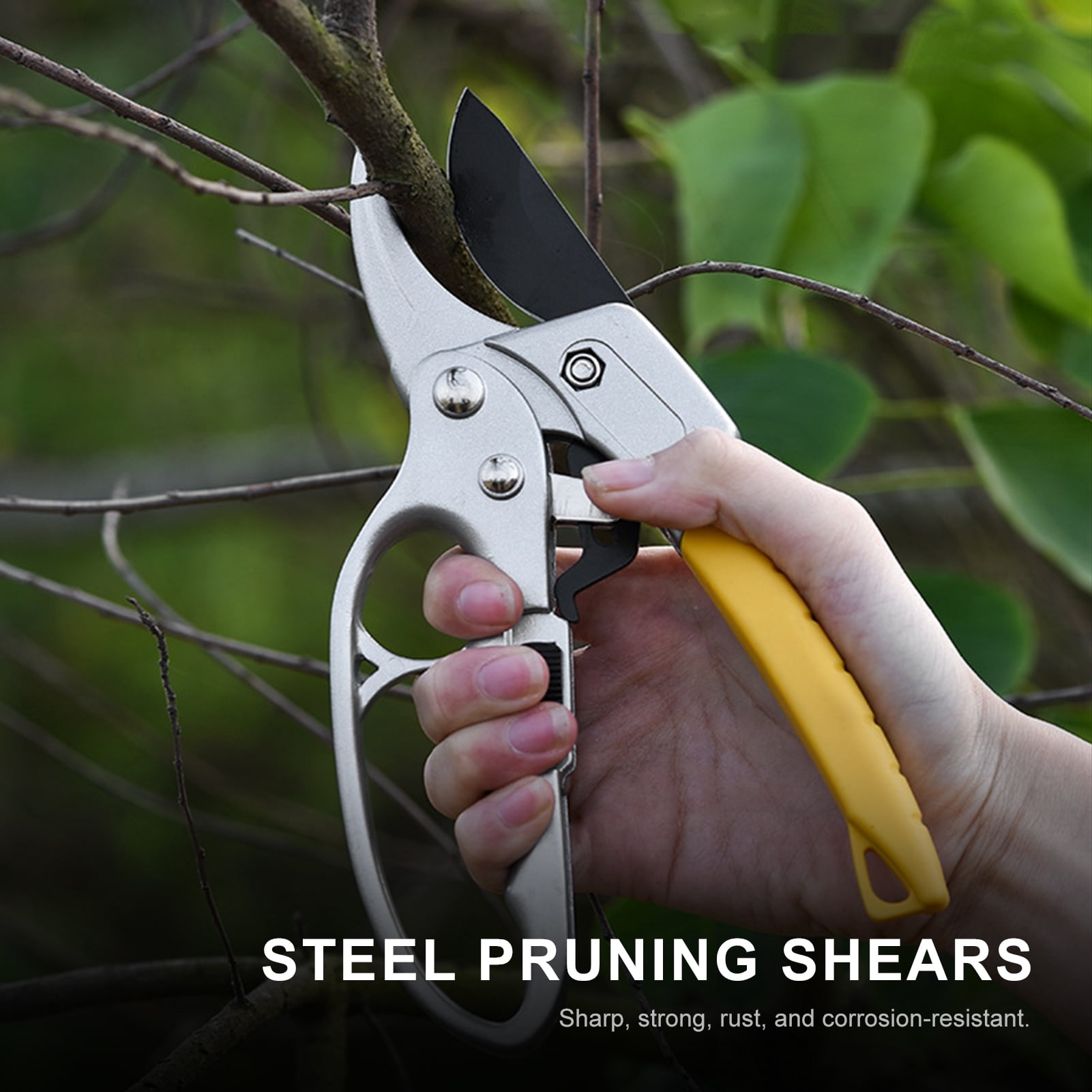 Pruning Secateurs Steel Blade Pruning Shears with Ergonomic Handles Gardening Pruning Scissors Bonsai Cutters Gardening Tool Kit for Plants Rose Flowers Fruit Trees