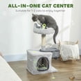 thumbnail image 4 of PawHut 28" Cat Tree Tower with Plush Top Bed, Light Grey, 4 of 10