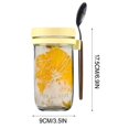 thumbnail image 4 of Kcavykas Kitchen, Kitchen Essential, Kitchen Gadgets overnight Oats Container with Lid and Spoon, overnight Oats Jars, Portable Mason Jars with Lid for Cereal Container Capacity 350ML, 4 of 4