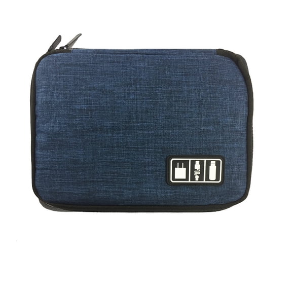 Luxtude Organisateur d'Électronique, Sac Organisateur de Câbles de Voyage, Sac Portable de Rangement pour Cordons et Câbles, Sac Technique Compact et Étui de Chargeur, Essentiels de Voyage pour Accessoires Électroniques/USB/SD/chargeur, Bleu Marine