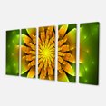 thumbnail image 2 of Bright Yellow Fractal Flower on Green - Floral Canvas Art Print, 2 of 3