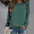 thumbnail image 2 of Yuyuzo 2025 Automne Chandail Sportif Uni pour Femme Décontracté Ample à Col Rond Raglan à Manches Longues Tunique à Enfiler Hauts Bleu, 2 of 7