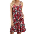 thumbnail image 1 of Birdeem Womens Summer Sexy Fashion Casual Suspender Flower Pattern Mini Dress with Pockets, 1 of 9