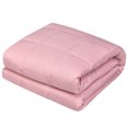 thumbnail image 2 of Gymax 10 lbs 41'' x 60'' Cooling Weighted Blanket Luxury Cooler Version Pink, 2 of 8