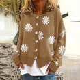 thumbnail image 2 of Kcodviy Women Coat Cardigans Daisy Winter Cardigan Plus Size Women Printing Long Sleeve O-Neck Womens Button Down Cardigan Sweaters Cropped Sweater Top, 2 of 4