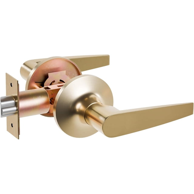 of Lever Keyed Entry Door Lever Handle Lock Universal Door Knob Hardware Nickel Brushed Color (MRCA)