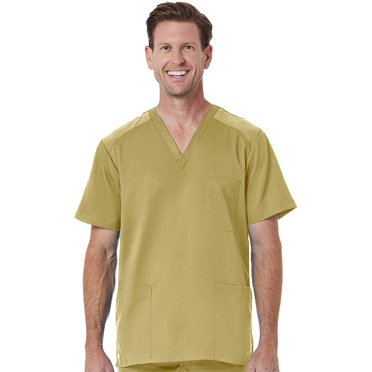 Maevn Mens EON Mesh Panel 3-Pocket V Neck TopKhaki, XXX-Large