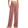 thumbnail image 1 of Yuyuzo Womens Plus Size Yoga Pants Belly Control Straight Leg Slacks Solid Color Basic Lounge Wear Trousers, 1 of 6