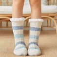 thumbnail image 2 of Womens Winter Stripe Super Soft Warm Cozy Fuzzy Fleece-lined Sock, 2 of 9