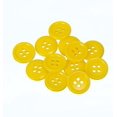 thumbnail image 1 of Mibo 12 Pcs Rond en Mélamine Buttons avec Rebord - 24 L (15 mm) - 4 Trous - Jaune, 1 of 2