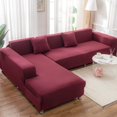 thumbnail image 3 of CHOK 2024 Sofa Slipcover L Shape Gray Sofa Cover Sectional Couch Cover Spandex Non Slip with Elastic Bottom Furniture Protector Cover for for Home Decor 2+3seater, 3 of 10