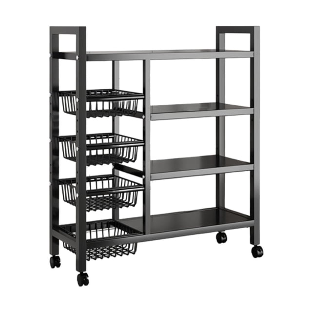 simhoa Storage Shelves with Wheels 4 Tier Metal Shelf Rack for Office Closet Garage 90cmx135cm